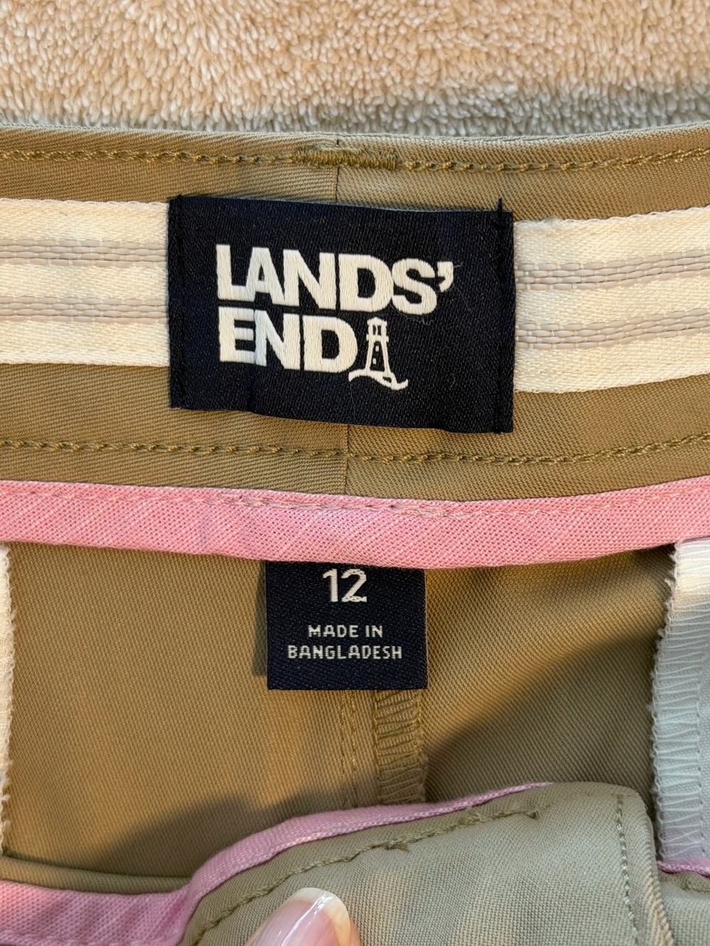 Lands' End Womens Tan Chino Pants - Size 12 - Picture 2 of 13